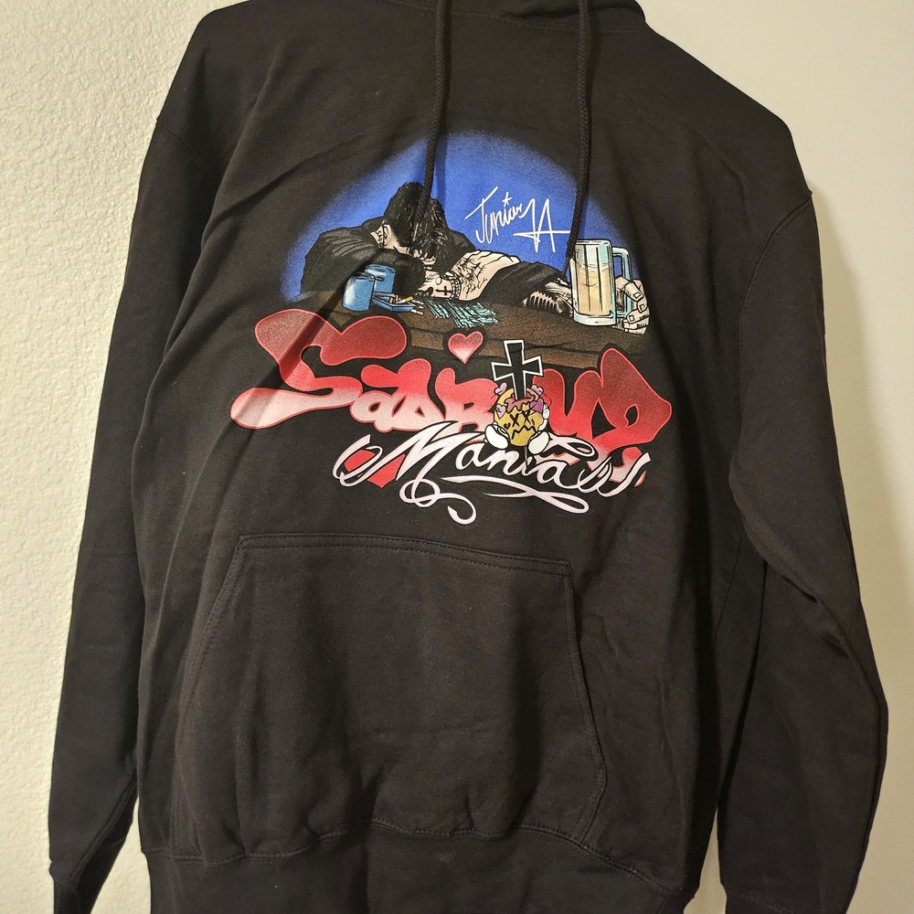 Black Graphic Hoodie with Bold Design